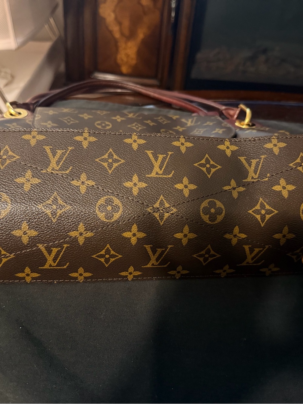 Louis Vuitton Monogram Shoulder Bag Brown with Burgundy Accents - Picture 14 of 16